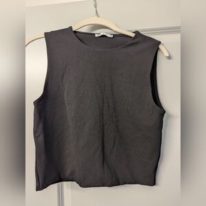Zara Cropped Tank Top, Size L, Black